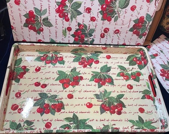 Vintage  Life is a Bowl of Cherries Tea /Dinner Tray