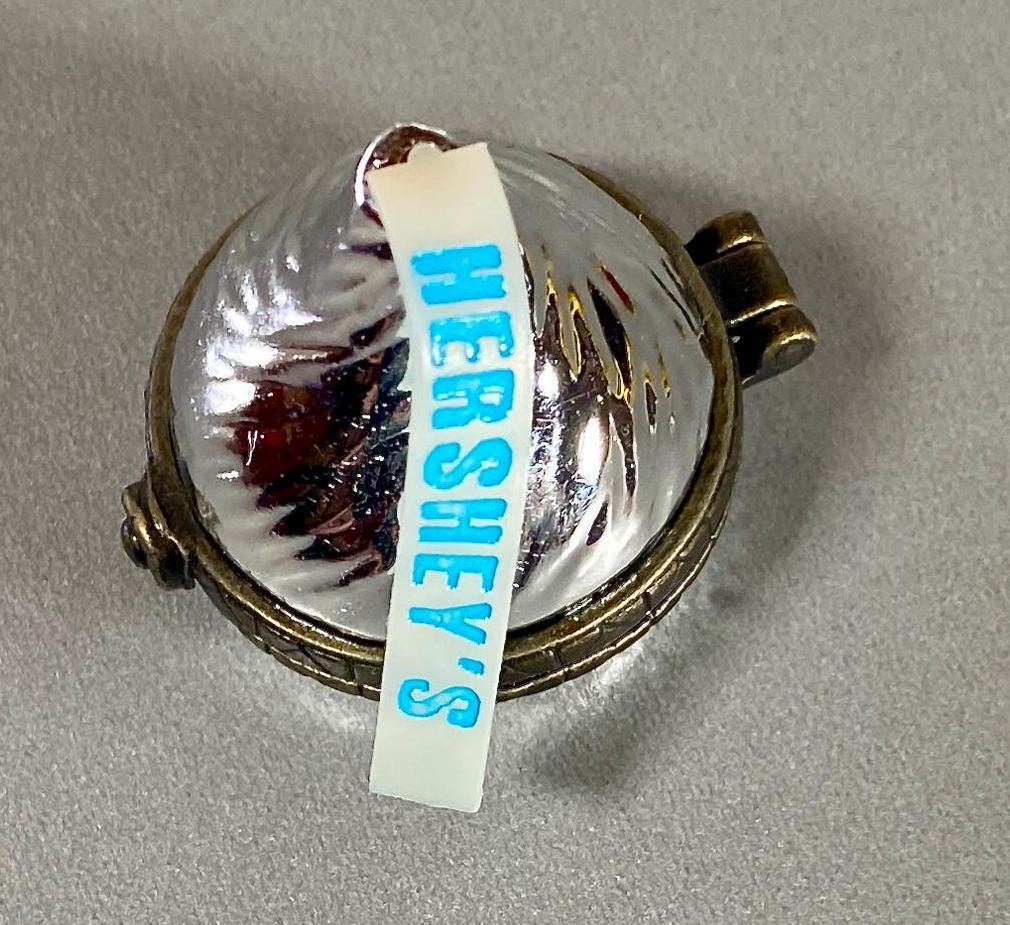 Vintage Silver Colored Porcelain Hershey's ® Kiss Hinged