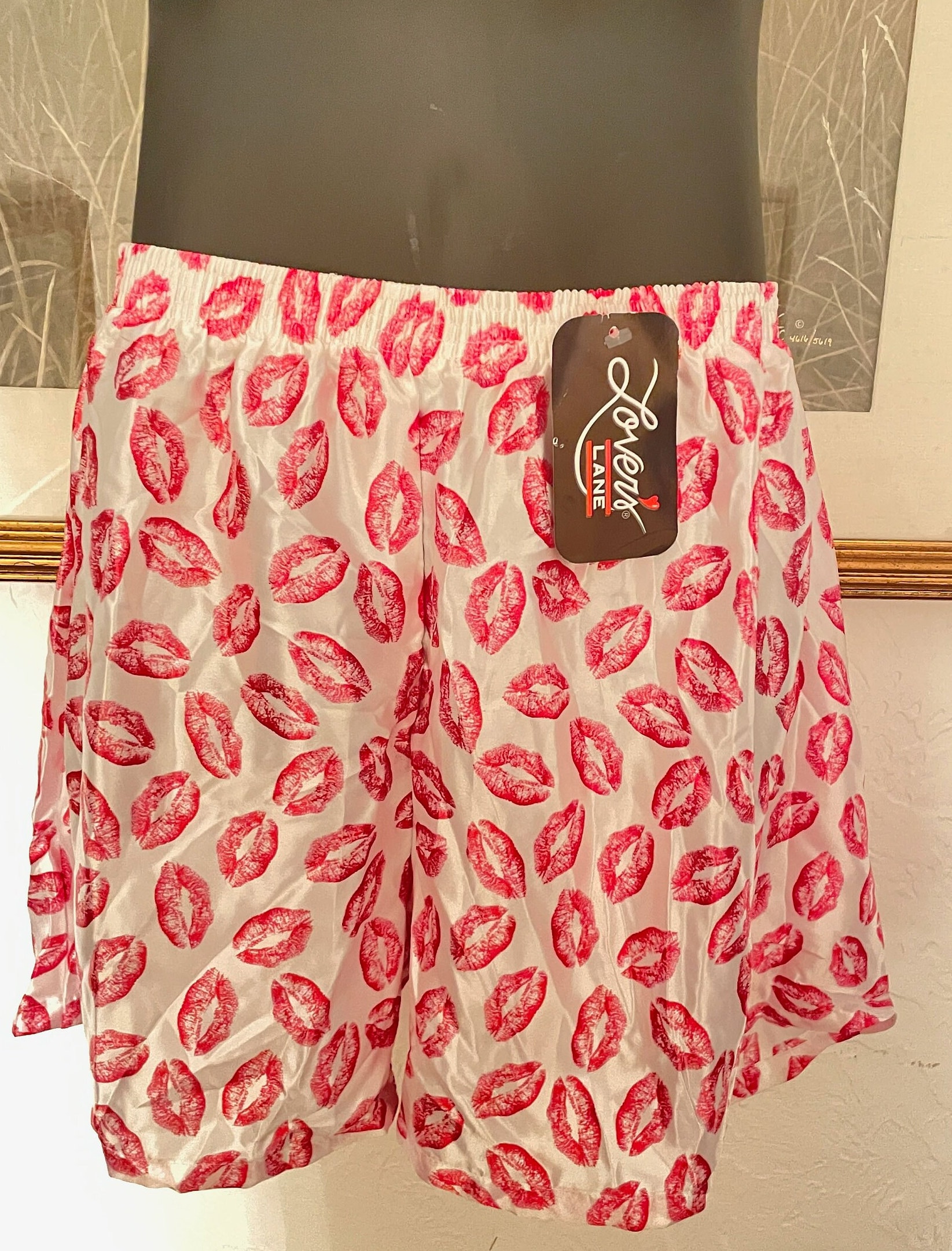 Your Face on Custom Men's Boxers With Red Lips, Personalized Funny