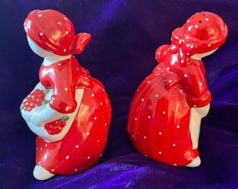 Handpainted "Life is A Bowl of Cherries" Salt and Pepper Shakers - Dept 56 Vintage Ceramic