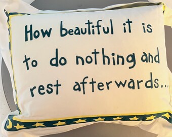 Vintage "Do Nothing Pillow"