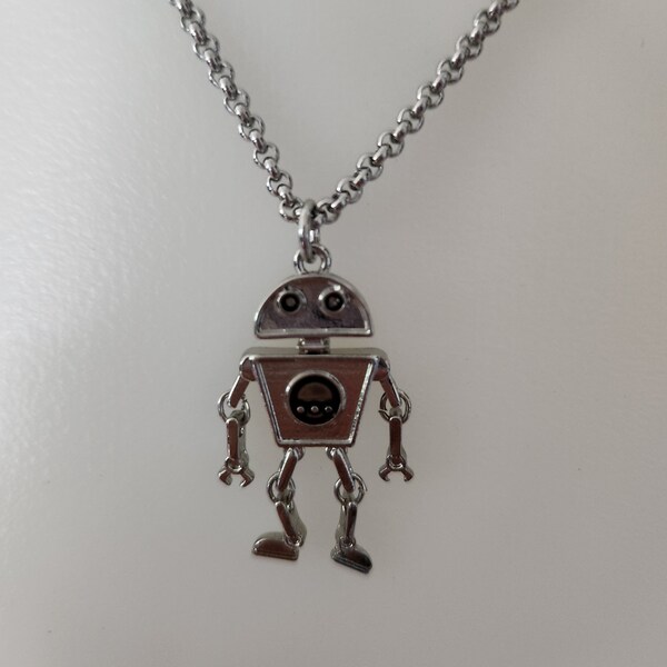 Robot necklace,  charm necklace,  retro necklace, space necklace, Fun Necklace, Wild jewelry. Thank you for shopping at my store.