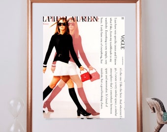 90's supermodel poster Art Print - PRINTED POSTER - Trendy College Apartment Decor - Wall Art Poster - City Girl Art - Bar Cart Decor-Iconic