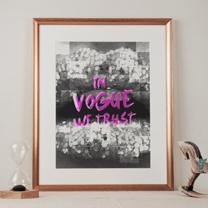 Vogue Magazine Art Print - PRINTED POSTER - Trendy College Apartment Decor - Wall Art Poster - City Girl Art - Bar Cart Decor- Pinterest