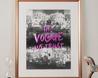 Vogue Magazine Art Print - PRINTED POSTER - Trendy College Apartment Decor - Wall Art Poster - City Girl Art - Bar Cart Decor- Pinterest