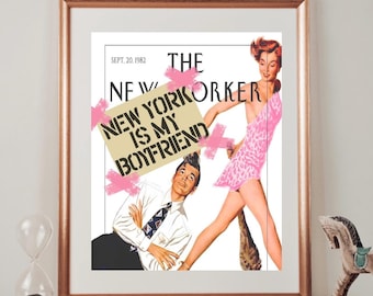New Yorker 'Boyfriend' Art Print: Trendy College Decor Poster