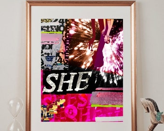 It Girl Retro Art Print - PRINTED POSTER - Trendy College Apartment Decor - Wall Art Poster - City Girl Art - Bar Cart Decor- Pinterest- hot