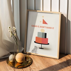 Funny Vintage Cake Poster Art | Baking Humour Gift | Kitchen Wall Decor | Digital Download
