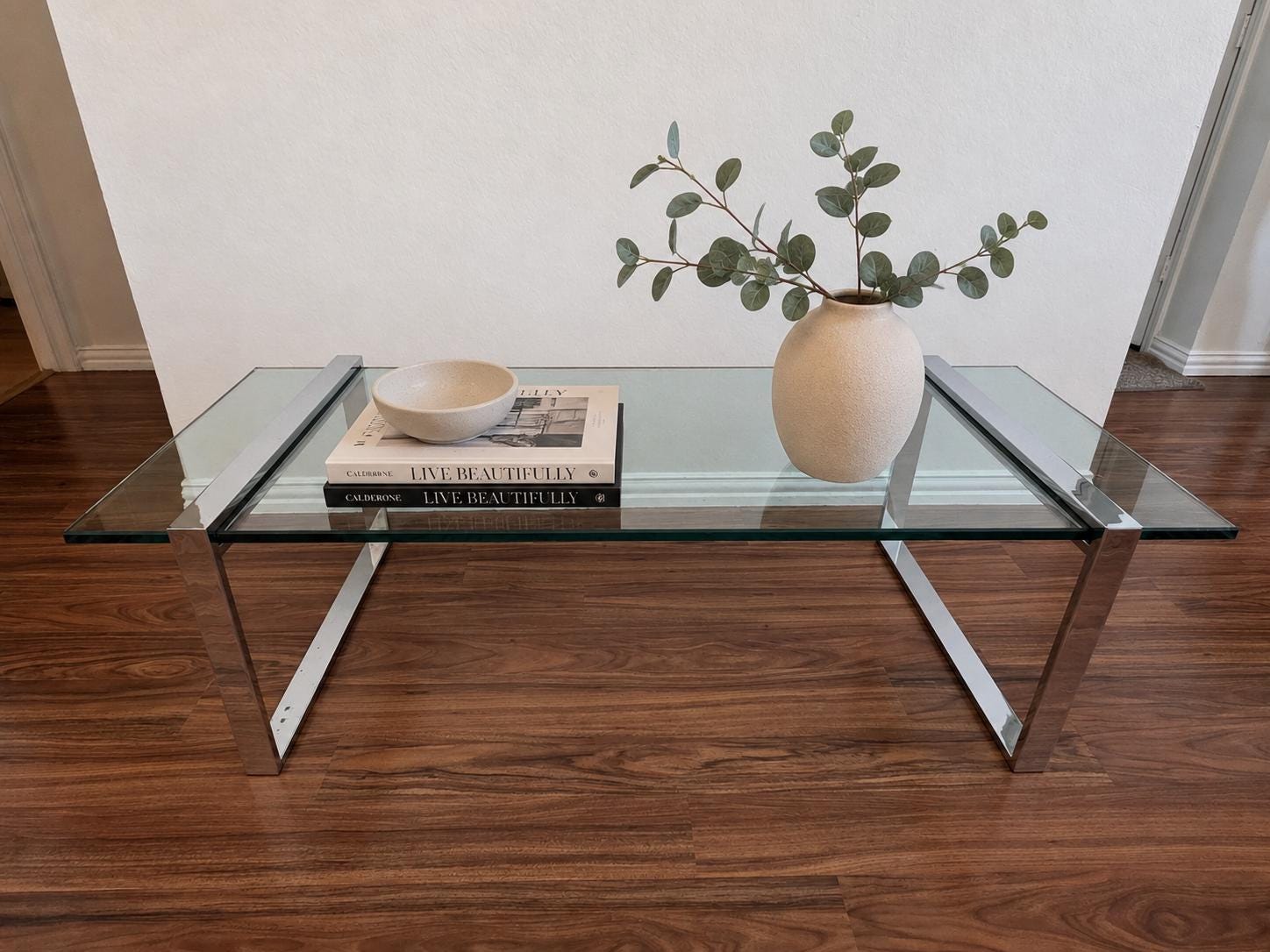 Vintage Chrome Glass Coffee Table - Etsy