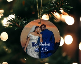 Personalized Christmas Ornament- Wedding and Engagement