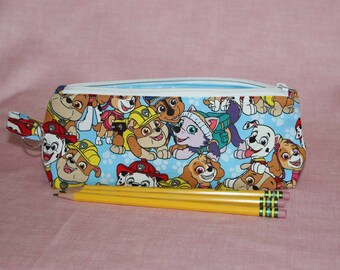 Paw Patrol Licensed Print Fabric Pencil and Art Supplies Bag, Great birthday gift for kids