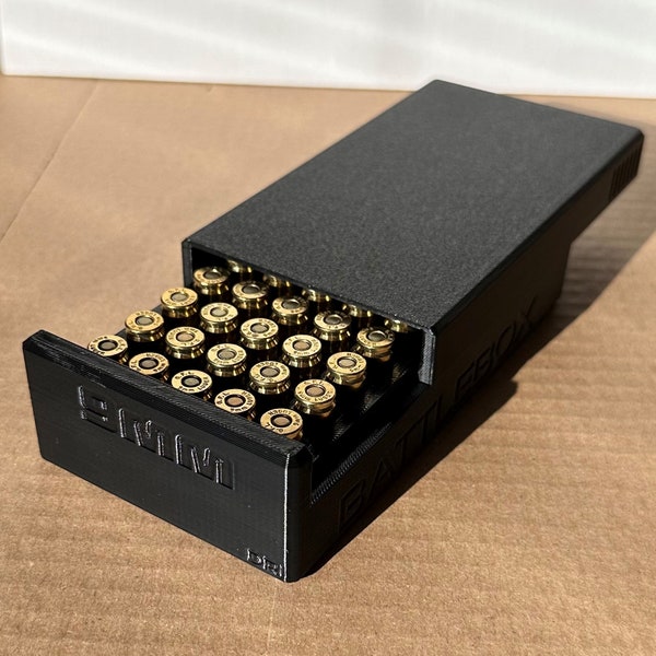 Conteneur de boîte de stockage de munitions rondes de 9 mm, 50 (noir)