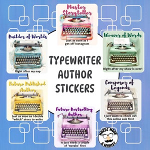 Funny sticker for writer gift for author life pop art retro sticker for novelist
