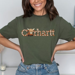 Highland Cow Shirt, Carhartt Sweatshirt, Cute Cow Hoodie, Animal Lover Gift, Carhartt Shirt, Cow Sweatshirt, Highland Cow Crewneck