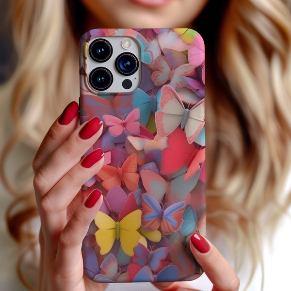 3D Butterfly Collage Phone Case Butterflies iPhone 12 13 14 15 Pro Plus Scrapbook Samsung S21 S20 S22 S23 FE Google Pixel 5 6 7 Gift for Mom