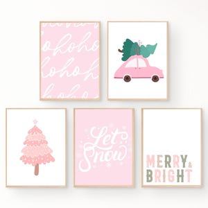 Kerstgalerijmuur, set van 5, kerstprintables, minimalistische kerstkunst, boho kerstprintables, neutrale kerstkunst