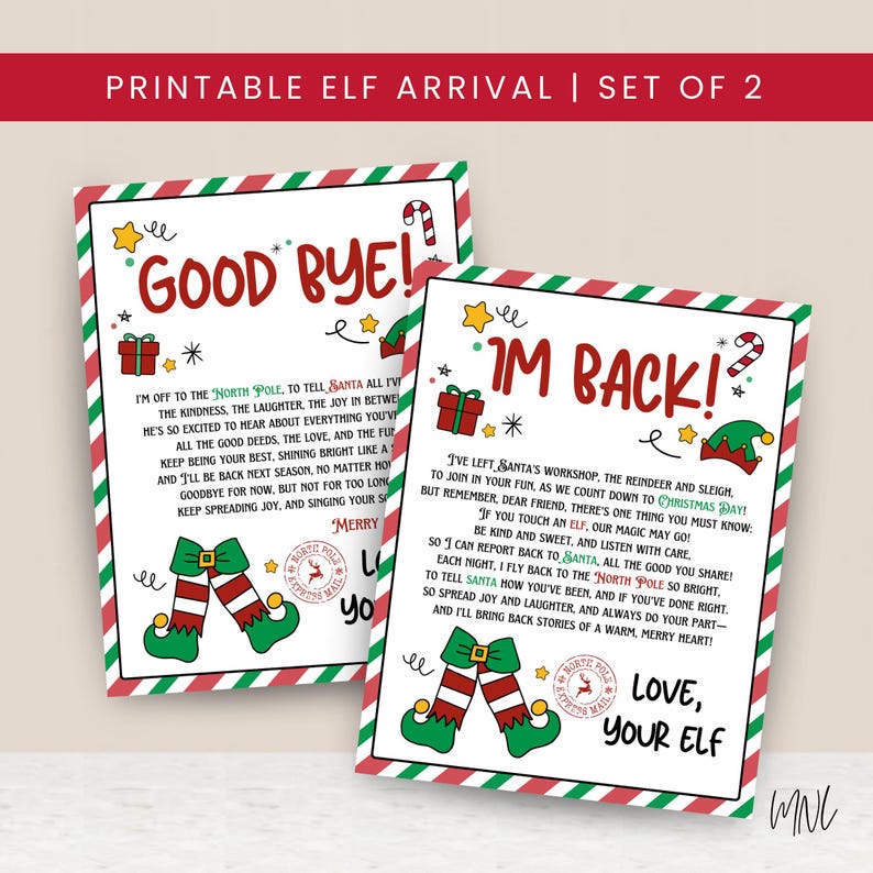 Printable Elf Arrival Letter Bundle of 2: Elf Welcome Letter &amp; Elf ...