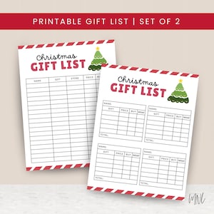 Christmas Shopping List, Christmas Gift List, Printable Christmas Gift Tracker for Holiday Shopping, Christmas Planner, Christmas Printable