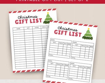 Christmas Shopping List, Christmas Gift List, Printable Christmas Gift Tracker for Holiday Shopping, Christmas Planner, Christmas Printable