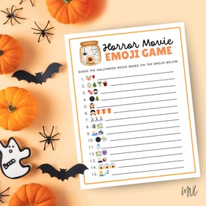 Halloween Emoji Game for Halloween Party Game Printable Halloween Games for Kids Teens and Adults, Halloween Activities Halloween Pictionary