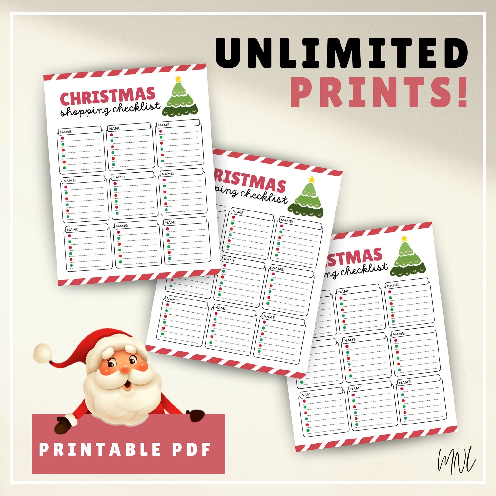 Christmas Shopping List for Christmas Gift List Printable Christmas ...