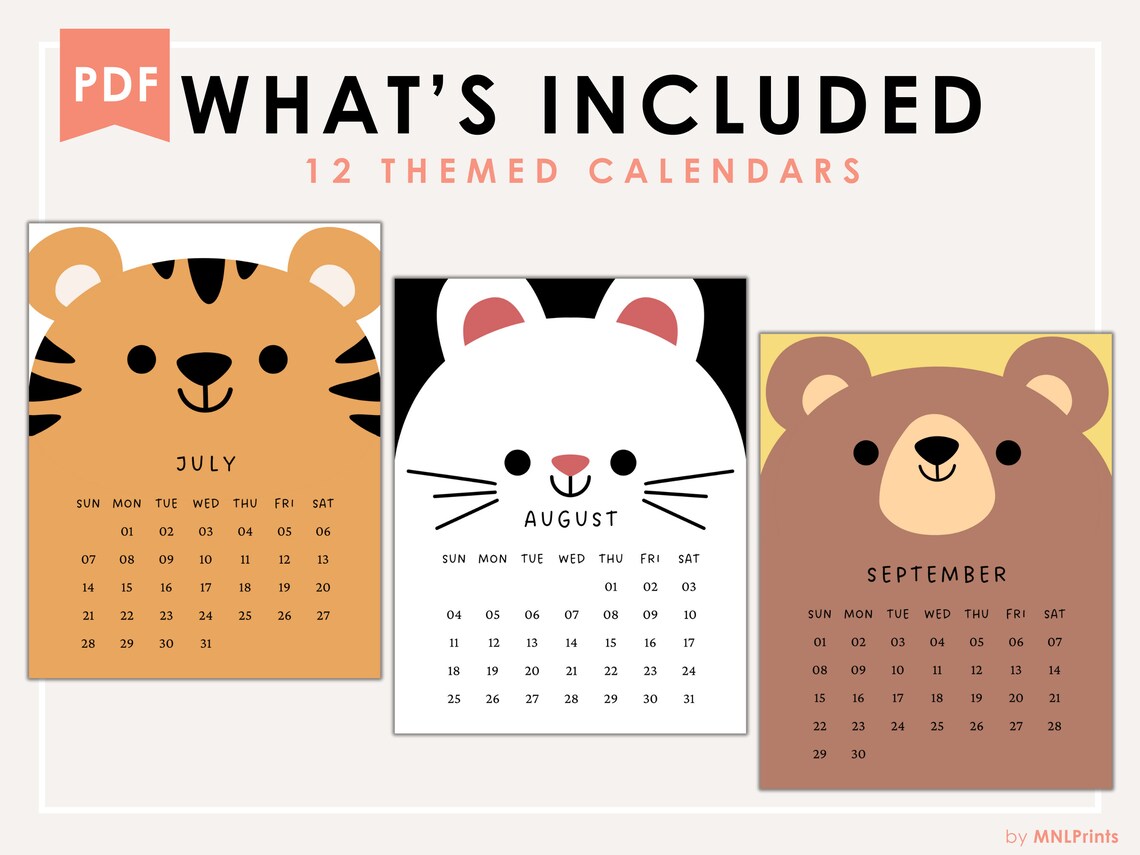 Printable Calendar 2024 for Kids Calendar 2024 Calendar Cute Calendar