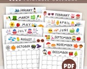 Printable Calendar 2026 for Kids Calendar 2026 Calendar Cute Calendar Homeschool Calendar Printable Monthly Calendar Kids Ready to Print PDF