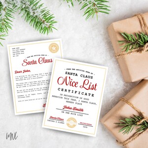 Brev från jultomten, fin lista, certifikatpaket för julafton, julgransbrev, redigerbar mall för jultomten, brev till Nordpolen, jultomten bild 6