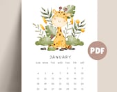 Printable Calendar 2026 for Kids Calendar 2026 Calendar Cute Calendar Homeschooler Calendar Printable Monthly Calendar Kids Animal Faces