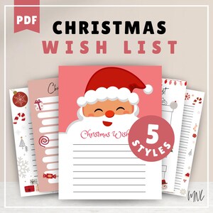 Weihnachtswunschliste Weihnachten zum Ausdrucken Weihnachtsbrief an Santa Wunschliste Kinder Weihnachtsliste Lieber Santa Brief zum Ausdrucken Urlaub Wunschliste
