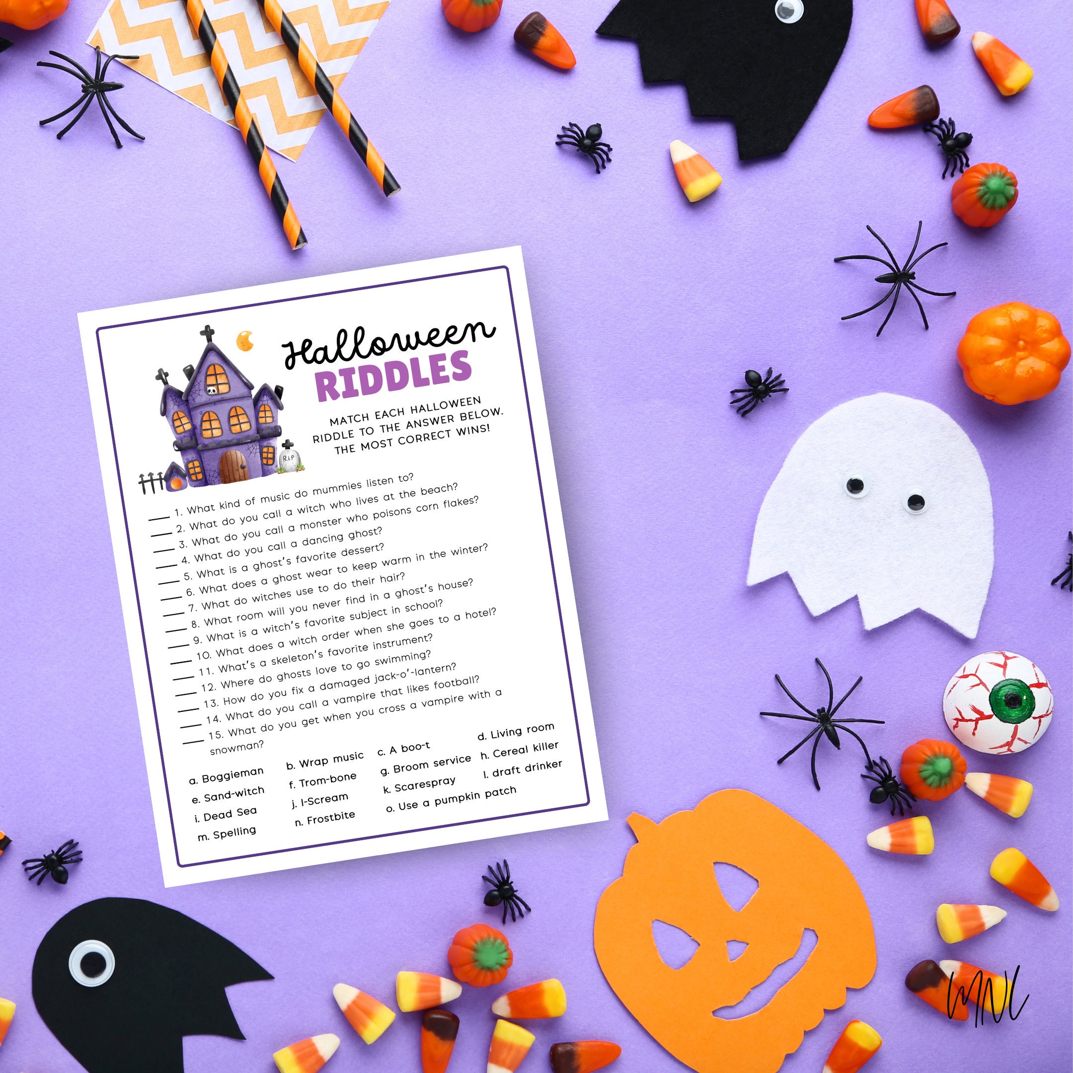 Halloween Riddles for Halloween Party Game Printable Halloween Games for Kids Teens and Adults ...