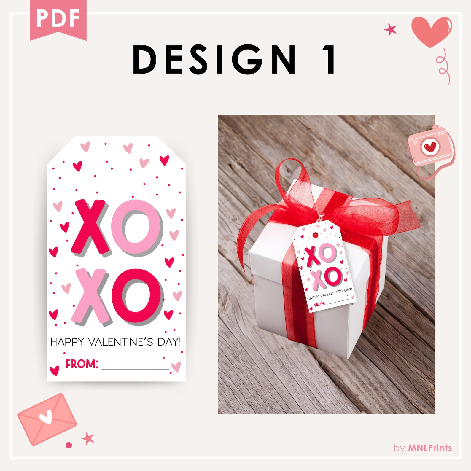 Valentine Gift Tag Printable Valentine Tags for School Valentine ...