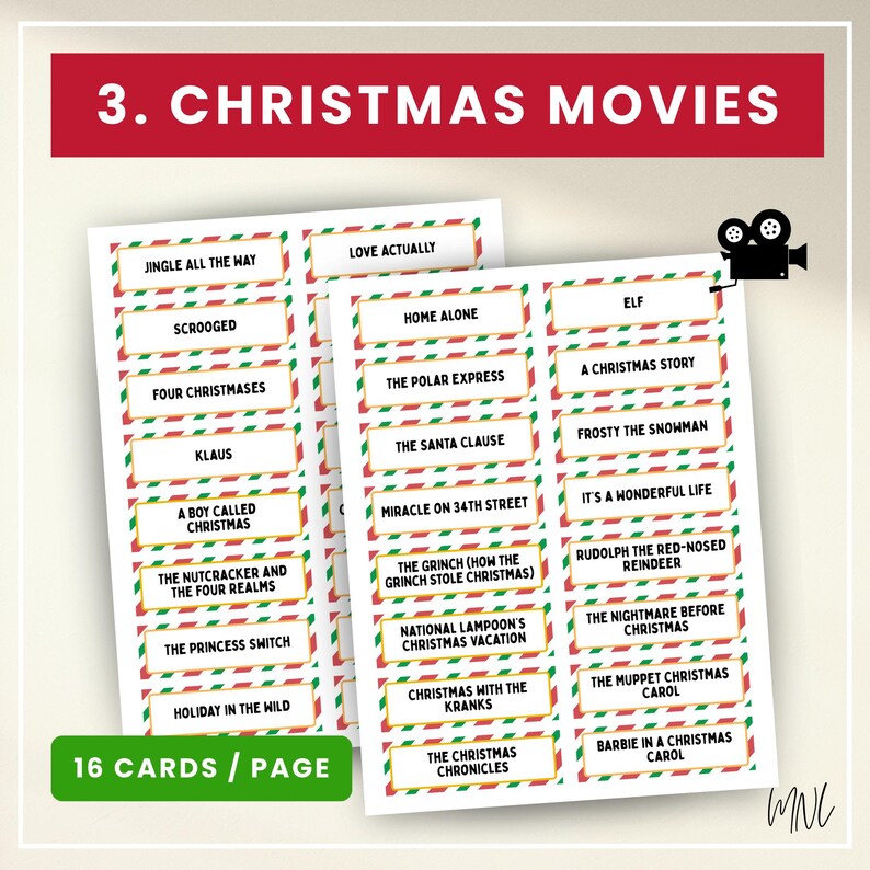 Christmas Charades for Christmas Party Game Printable Christmas Game ...