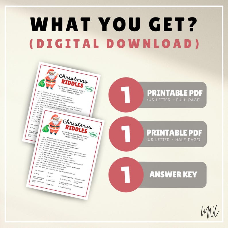 Christmas Riddles for Christmas Party Game Printable Christmas Games ...