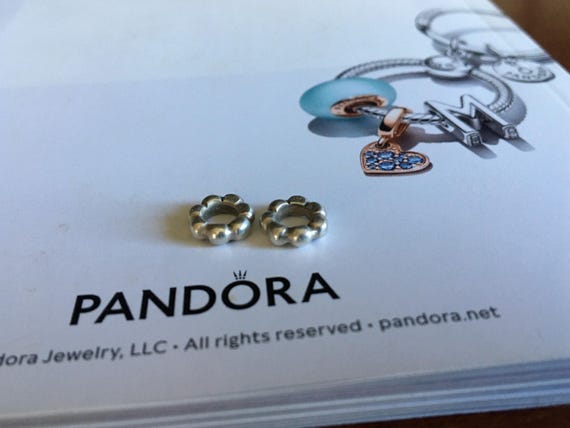 Pair of Authentic Retired Pandora Bubble spacers … - image 1