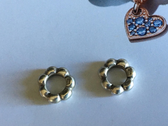 Pair of Authentic Retired Pandora Bubble spacers … - image 3