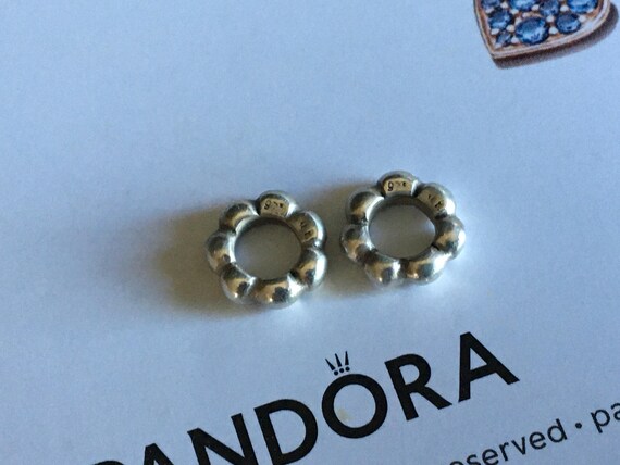 Pair of Authentic Retired Pandora Bubble spacers … - image 2