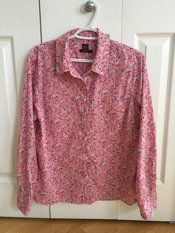 Vintage Liberty Art Fabrics Shirt Long Sleeve pre-owned Liberty of London Phoebe Floral pattern Buttoned Blouse Liberty Art Fabrics