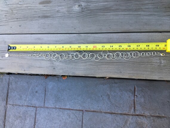 Silver tone necklace Interlocking circles necklac… - image 5