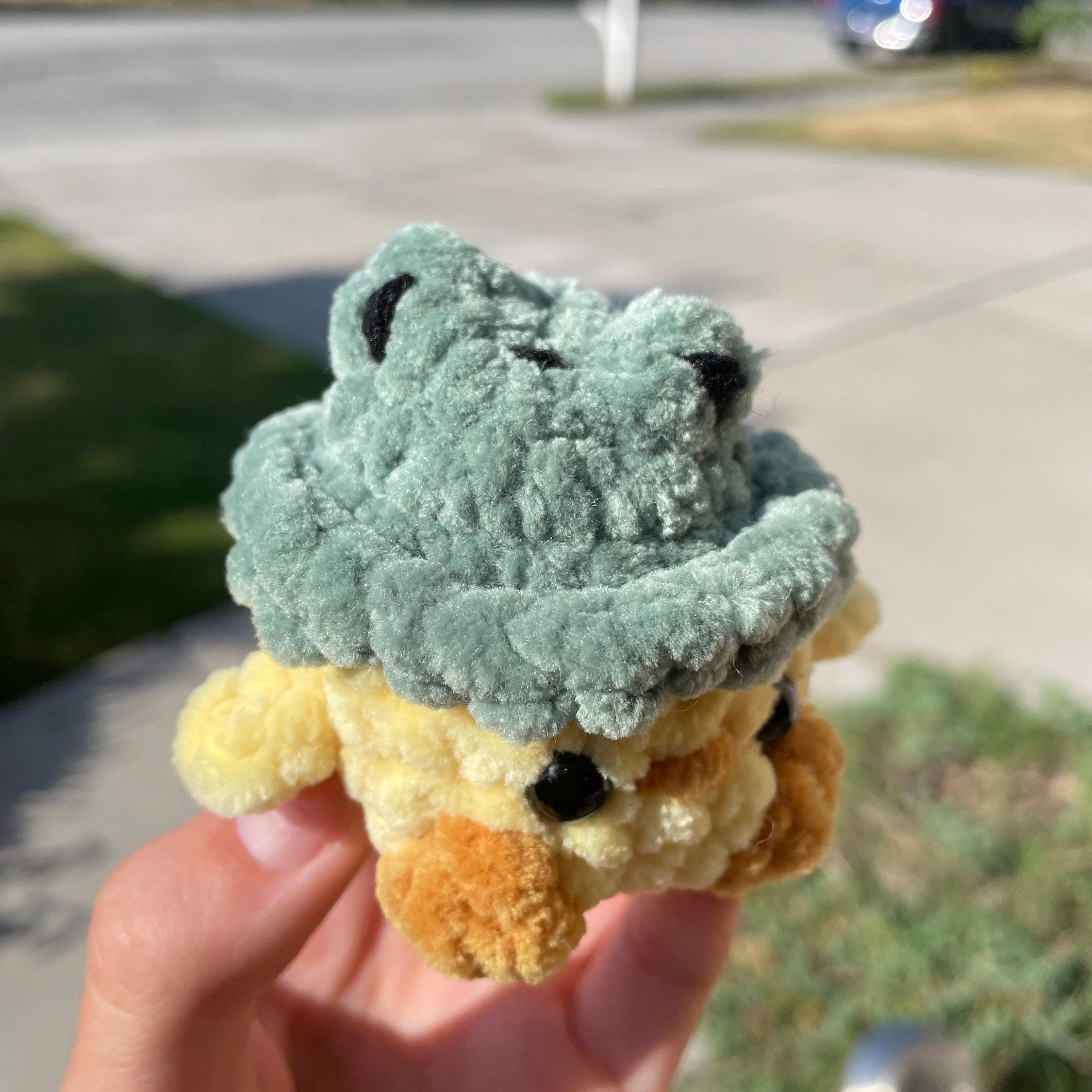 Crochet Duck With Frog Hat, Crochet Duck Plush, Mini Duck, Frog Hat ...