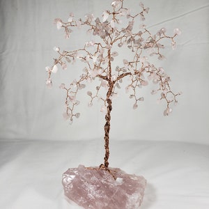 Rose Quartz Gemstone Tree 10 inches | Rose Quartz Base