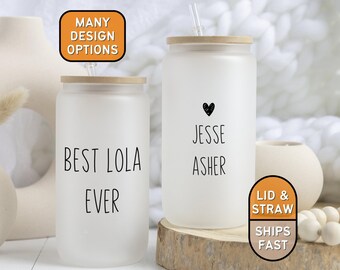 Best Lola Glass Cup Personalized Best Lola Cup Gift for Mother's Day Custom Best Lola Gift for Lola Birthday Best Lola Coffee Cup with names