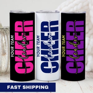 Cheer Tumbler, Personalized Gift for Cheer Team Gift, Custom Tumbler for Cheerleaders, Customized Cheerleader Gift with School Colors