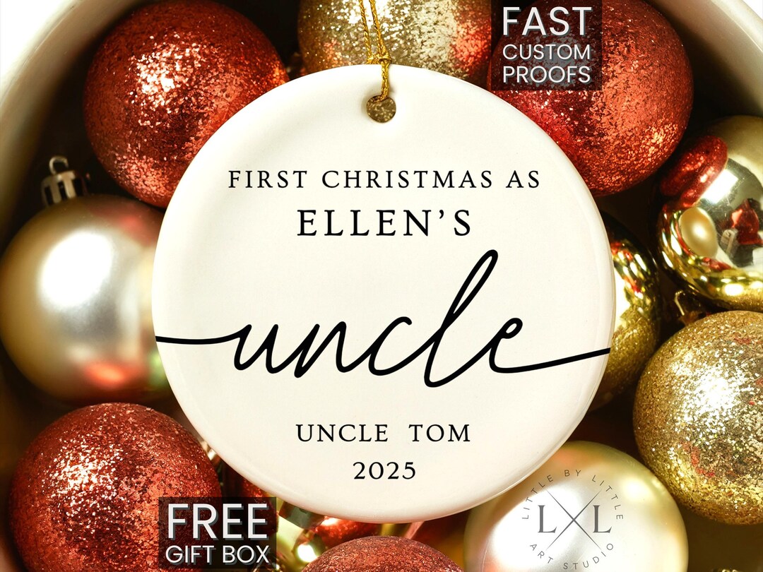 First Christmas as Uncle Ornament Personalized Uncle Keepsake Custom ...