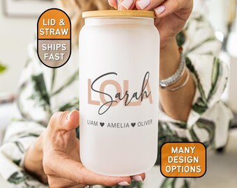 Personalized Lola Cup Gifts for Mother's Day Cup, Custom Lola Cup, Lola Coffee Cup, Lola Glass Tumbler Lola Glass Cup for Lola Gift for Lola