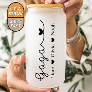 Personalized Grammy Cup Gift from Kids for Mother&#39;s Day Custom Grammy Glass Cup with Kids Names Grammy Coffee Cup for Grammy Gift for Grammy