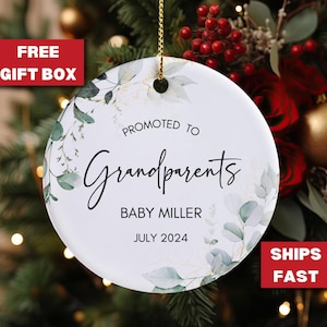 Promoted to Grandparents Ornament, Personalized Grandparents Ornament, Custom Grandparents Keepsake, Grandparents Gift for New Grandparents