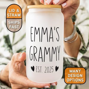 Custom New Grammy Cup Gifts for Mother&#39;s Day Cup Personalized Grammy Glass Cup for Grammy Birthday First Time Grammy Gift for New Grammy Est