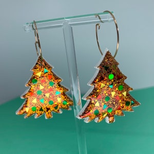 Christmas Tree earrings Festive earrings Christmas party earrings