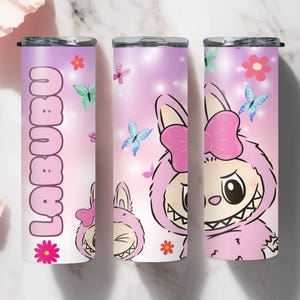Monster Cartoon Skinny 20oz Tumbler Wrap, Doll Cartoon Skinny Tumbler Wrap, Perfect Gift for Kids Png, Cartoon Character, Instant Download